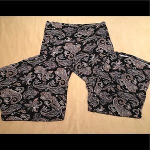 Black Paisley Palazzo Pants